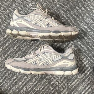 ASICS Taupe and Beige Running Shoes